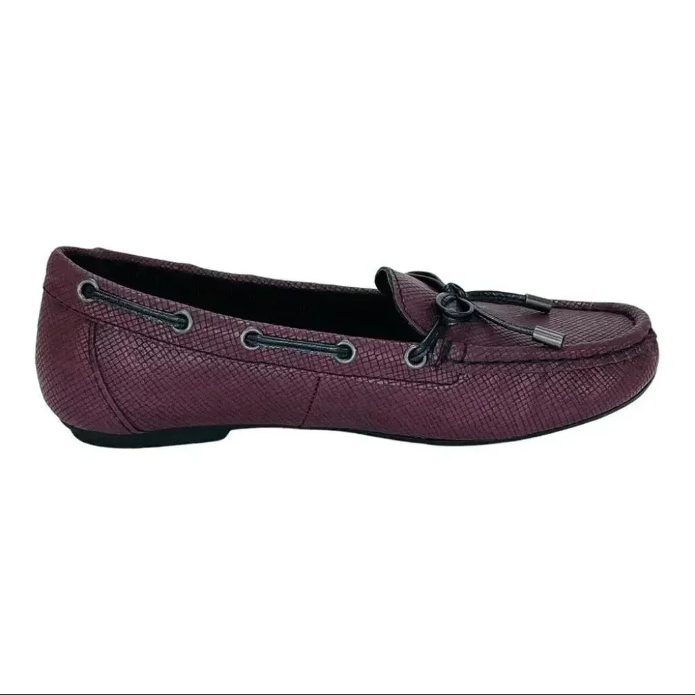 b.o.c. Carolann Wne Textured Faux Leather Moc Toe Womens Loafers Size 6M - Picture 3 of 12